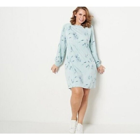 Candace Cameron Bure Regular French Terry Dress Sage Tie Dye.Medium - Picture 1 of 2